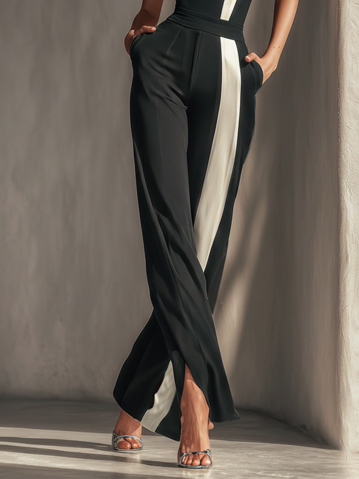 Julia | Black Strapless Jumpsuit Contrast