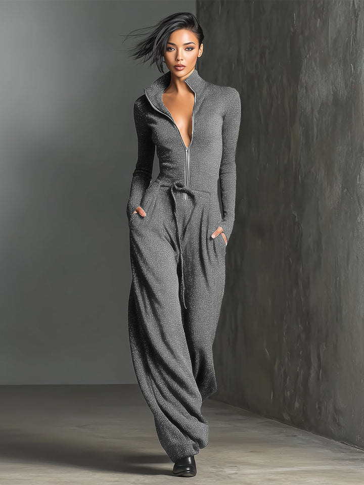 Stella | Elegant Knit Sparkling Zipper