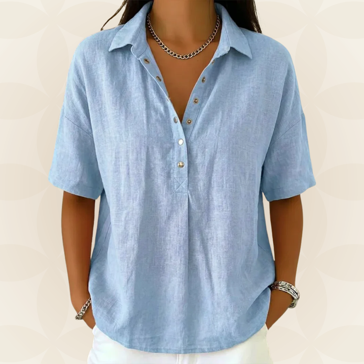 Calantha | The Collared Button Blouse