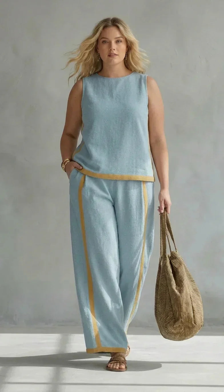 Ursula | Vest and Pants Set with Bicolour Finish