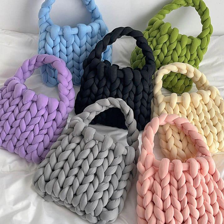 Camille | Dusty Pink Chunky Knit Bag