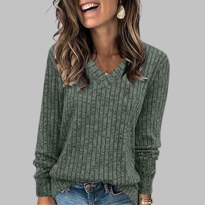 Ravenna | V-Neck Long Sleeve Top