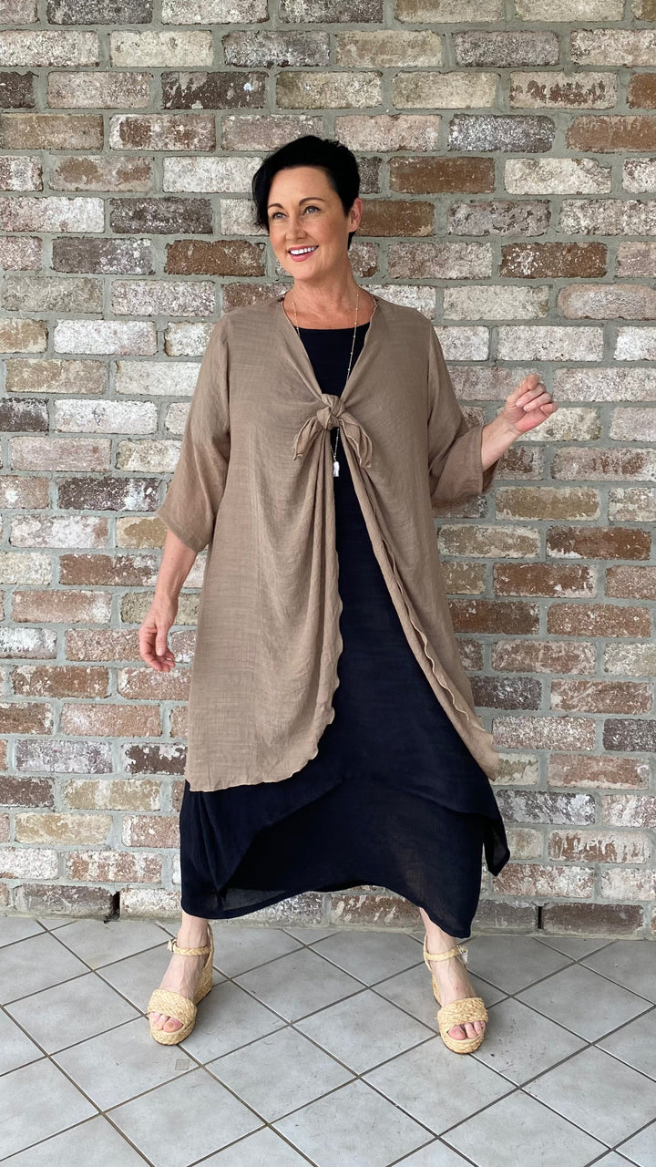 Gwen | Latte Longline Jacket