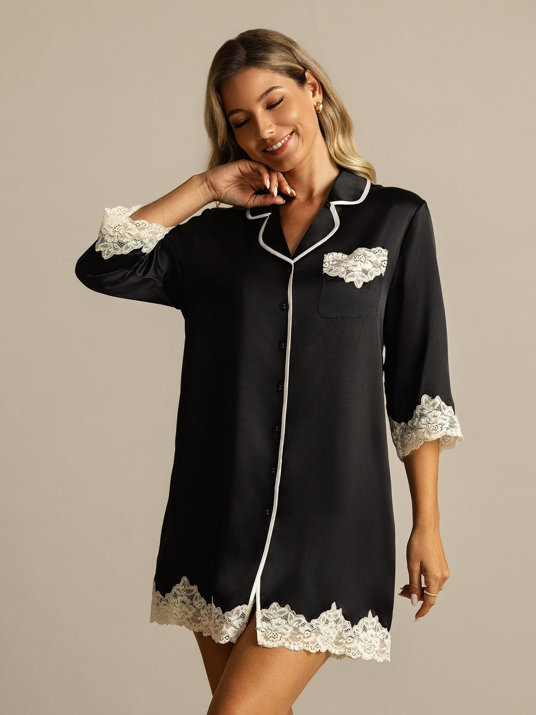 Lara | Chic Lace Trim Nightgown