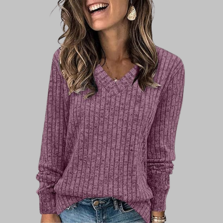 Verdellia | V-Neck Long Sleeve Top