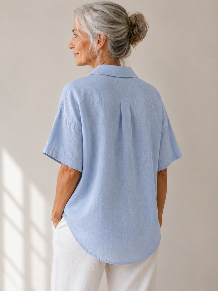 Calantha | The Collared Button Blouse