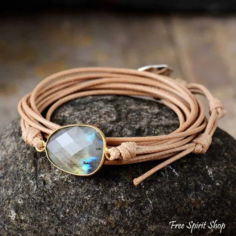 Helen | Handmade Natural Labradorite Gemstone Wrap