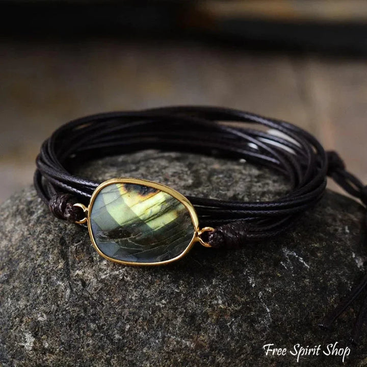 Helen | Handmade Natural Labradorite Gemstone Wrap