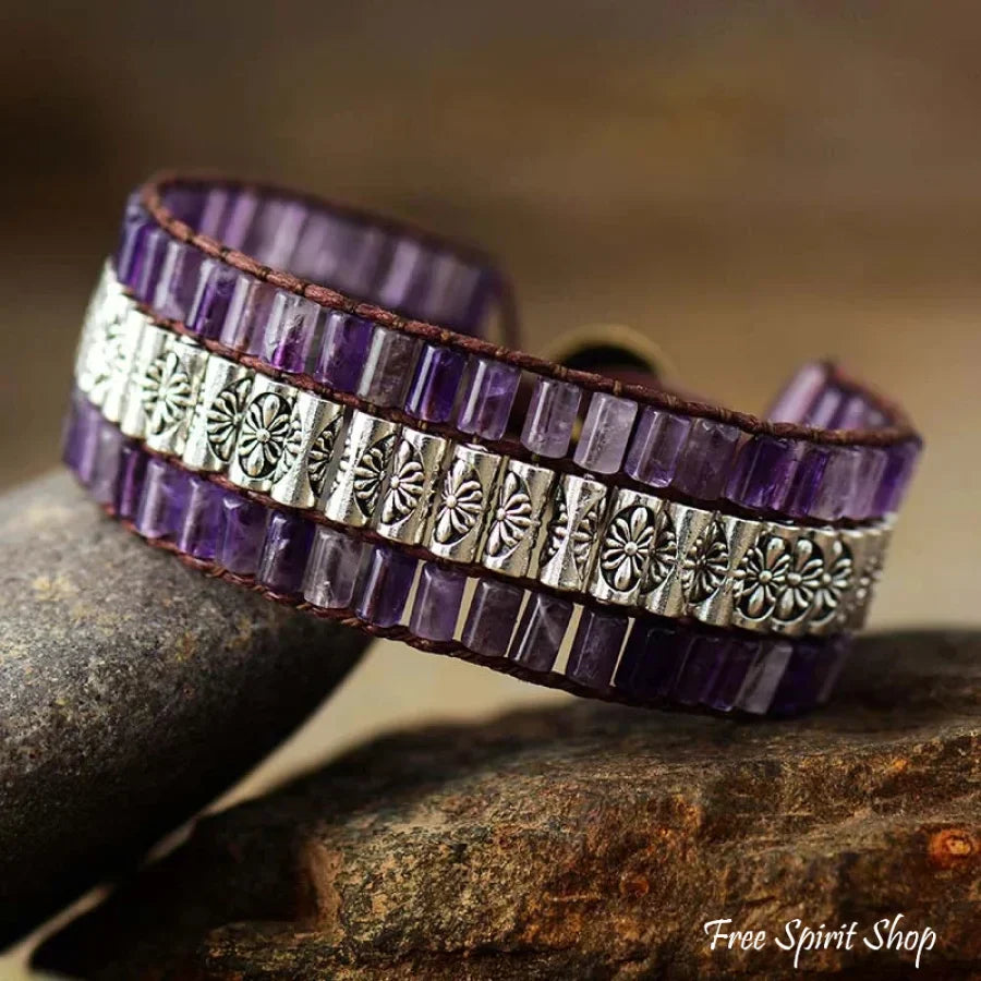 Cleo | Handmade Amethyst & Tibetan Bead