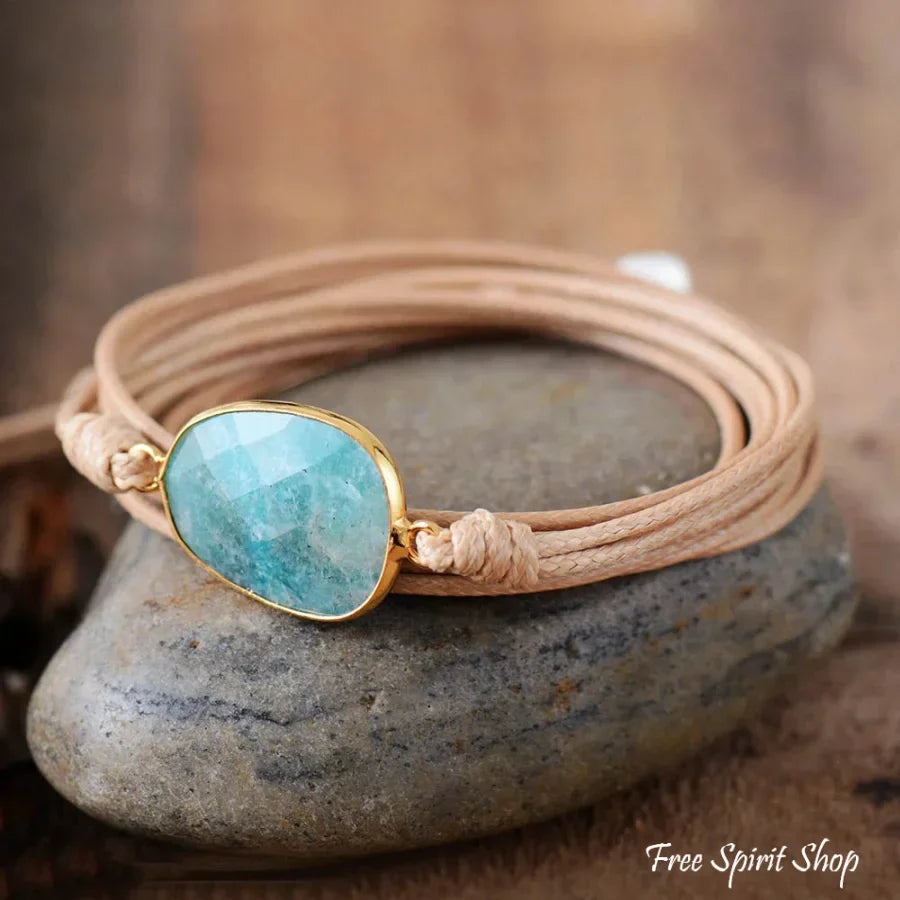 Kelly | Handmade Natural Amazonite Wrap