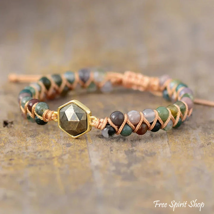 Celia | Indian Agate & Pyrite Stone