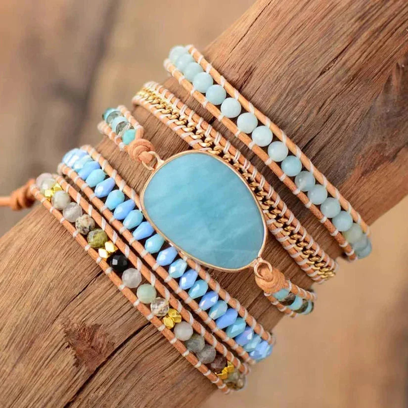 Anna | Amazonite & Gold Chain Bead