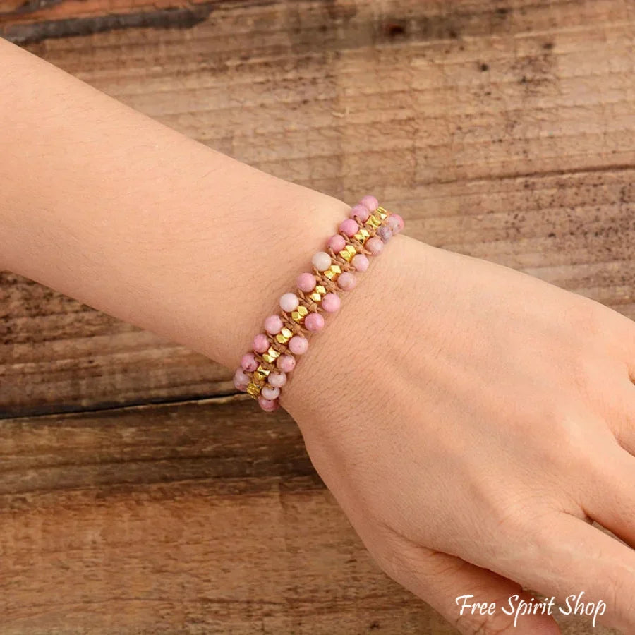 Sylvia | Handmade Natural Rhodonite Wrap