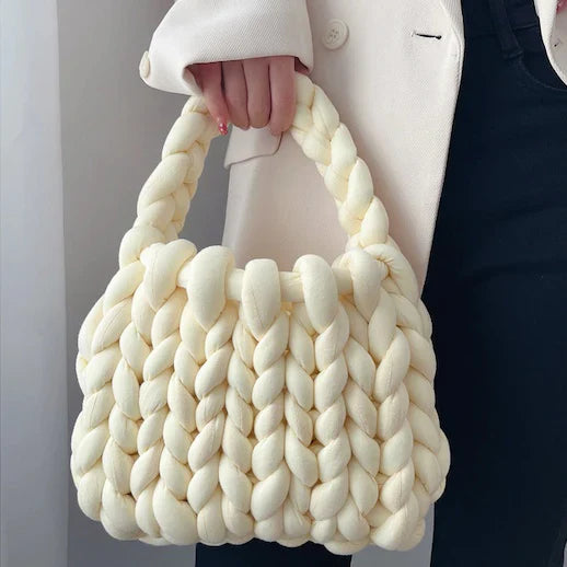 Diana | Cream Mini Chunky Knit Bag