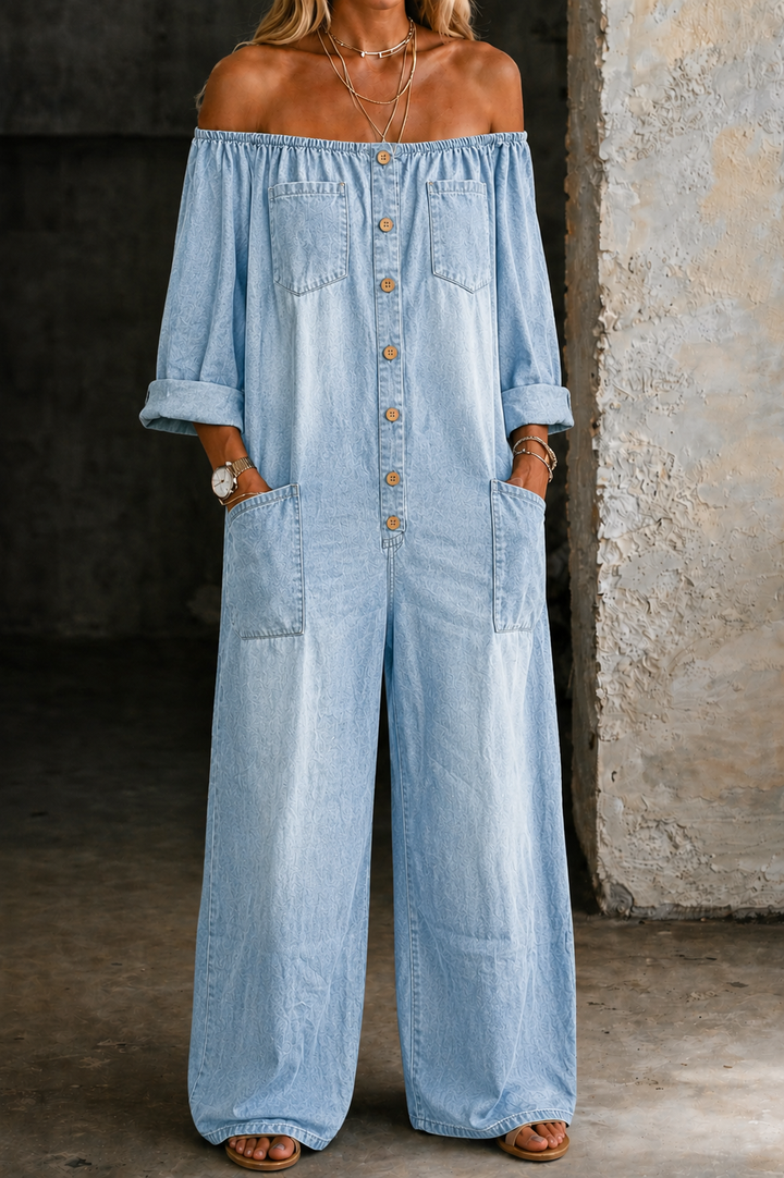 Elena | Off Shoulder Long Sleeve Jumpsuit