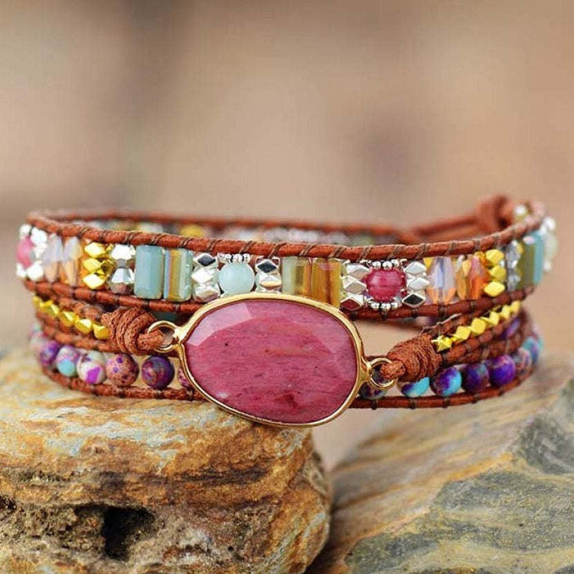 Aileen | Rhodonite & Jasper Wrap