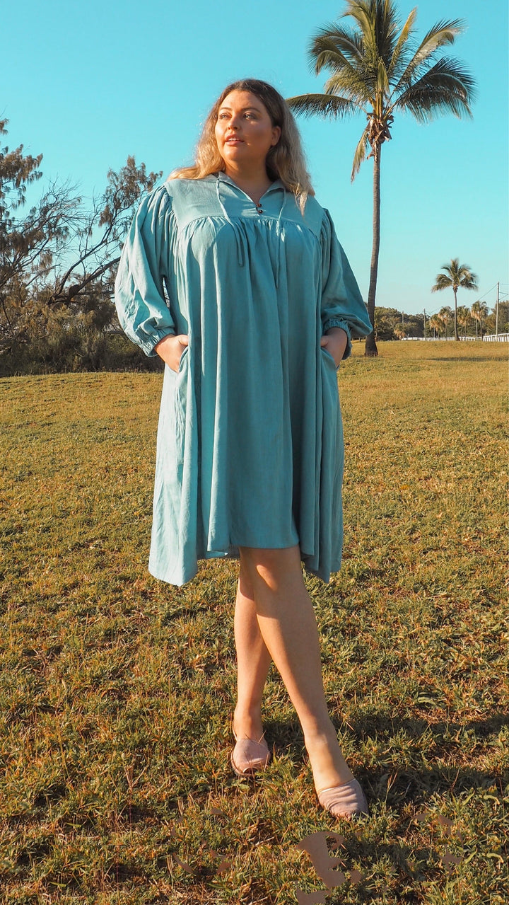 Harriet | Sky Blue Linen Dress