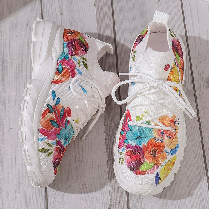 Katherine | Floral Knitted Sneakers