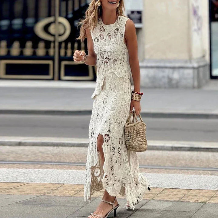 Aurora Belle | Embroidered Lace Two-Piece Set