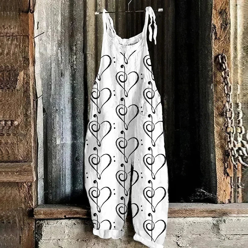 Jhenna | 3D Art Pattern Casual Loose Jumpsuit