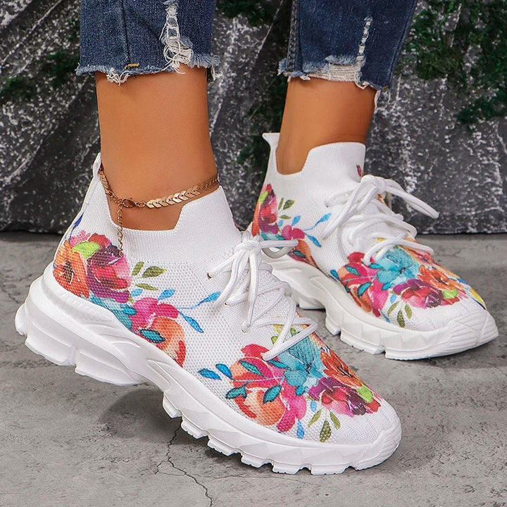 Katherine | Floral Knitted Sneakers