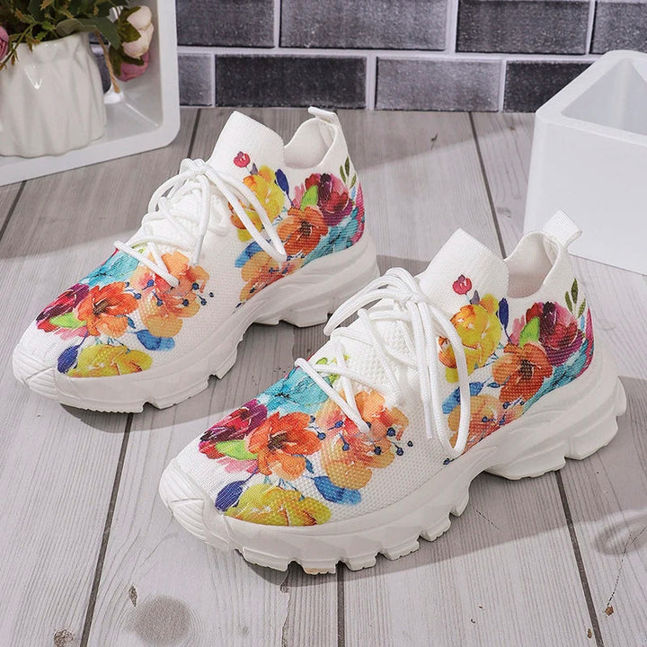 Katherine | Floral Knitted Sneakers