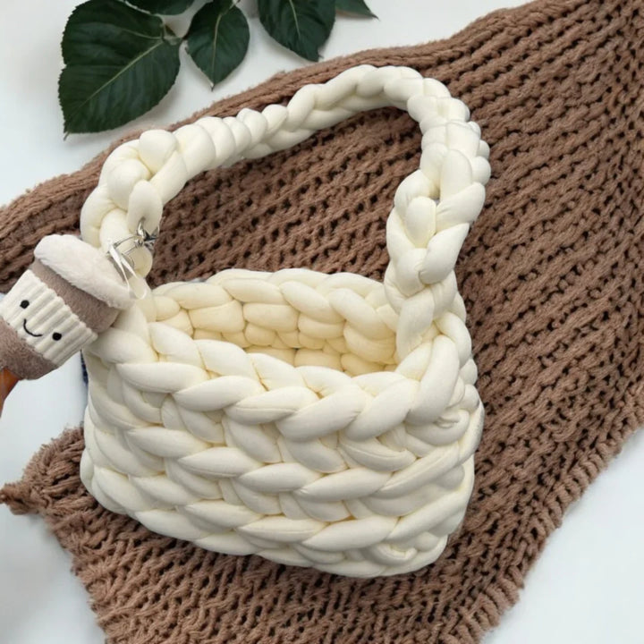 Beatrice | Purple Mini Chunky Knit Bag
