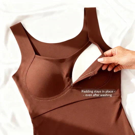 Diana | Taupe Built-In Bra Tank