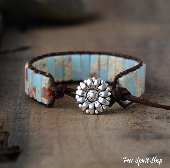 Sienna | Handmade Blue Shoushan Stone Leather