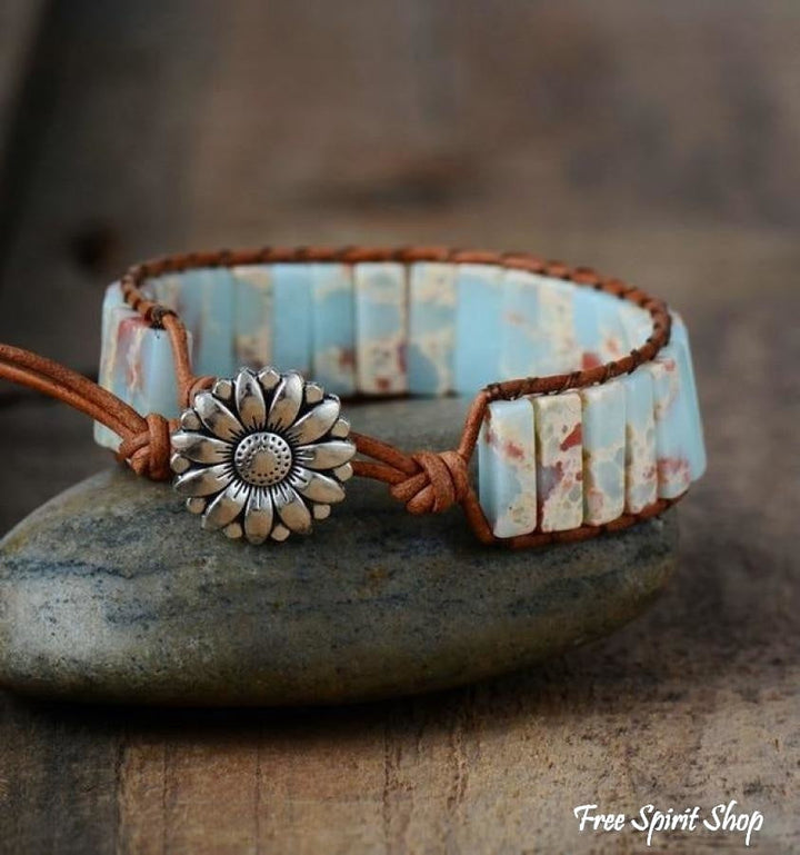 Sienna | Handmade Blue Shoushan Stone Leather