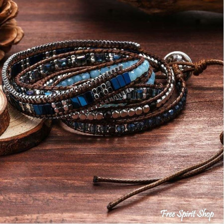 Tia | Handmade Crystal & Hematite Blue
