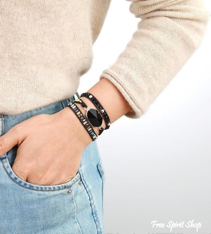 Lucia | Handmade Natural Black Onyx Wrap
