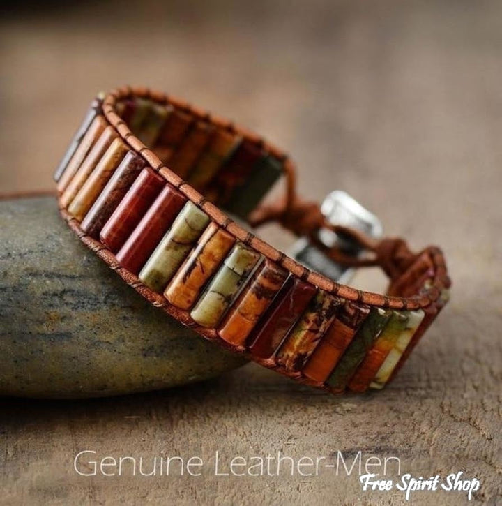 Rita | Handmade Natural Jasper Tube Wrap