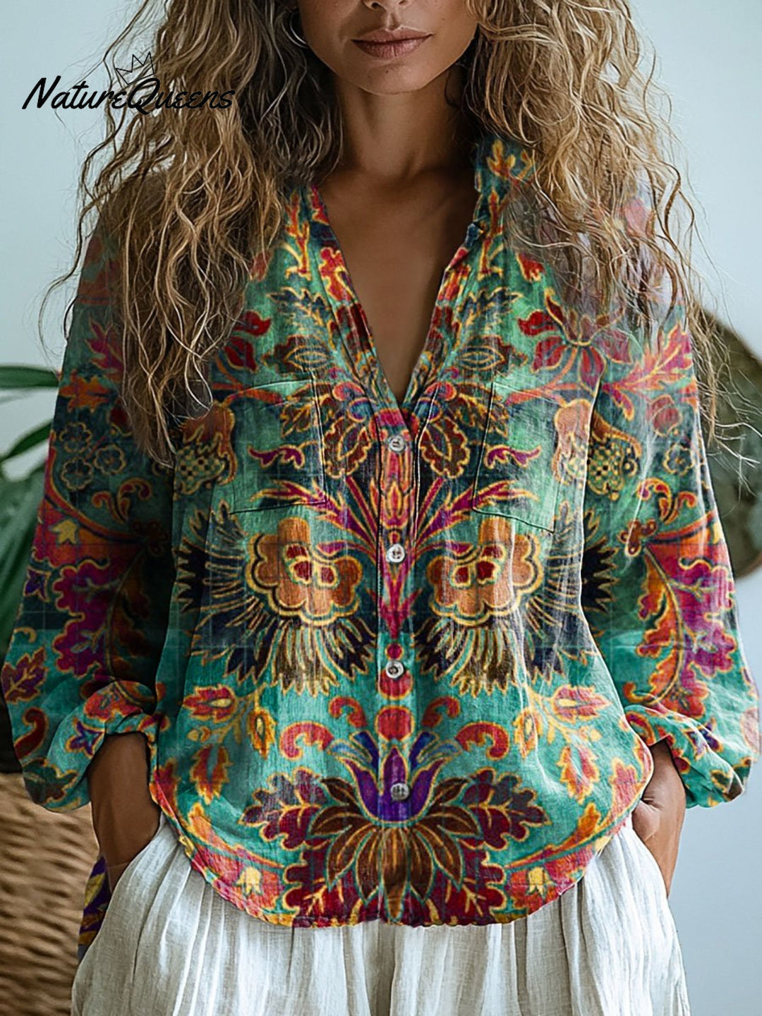 Easedale | Watercolor Floral Long Sleeve Top