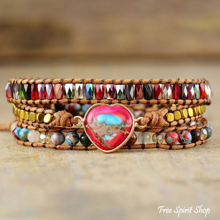 Flora | Mixed Beads & Red Heart