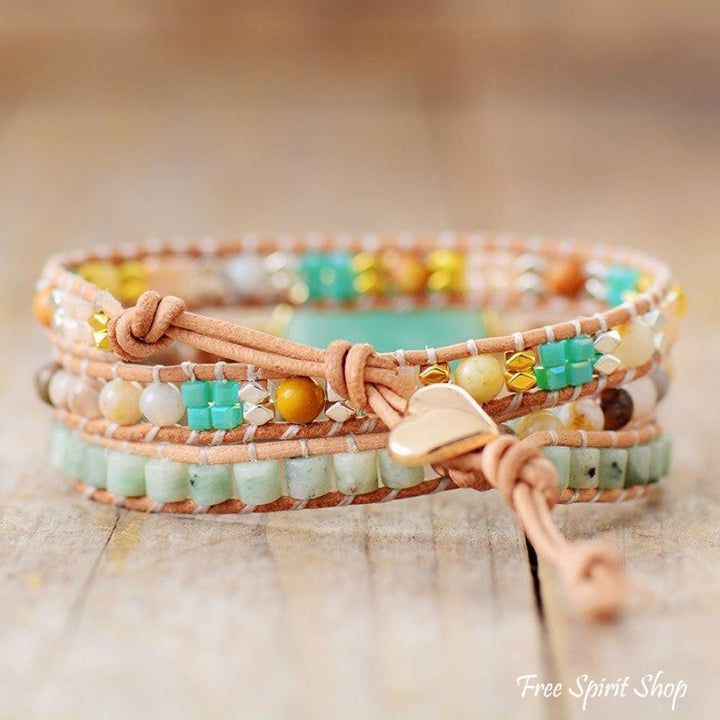 Faye | Amazonite & Agate Gemstone Wrap