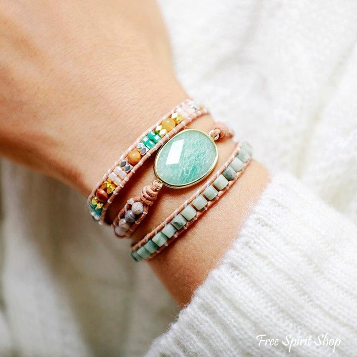 Faye | Amazonite & Agate Gemstone Wrap
