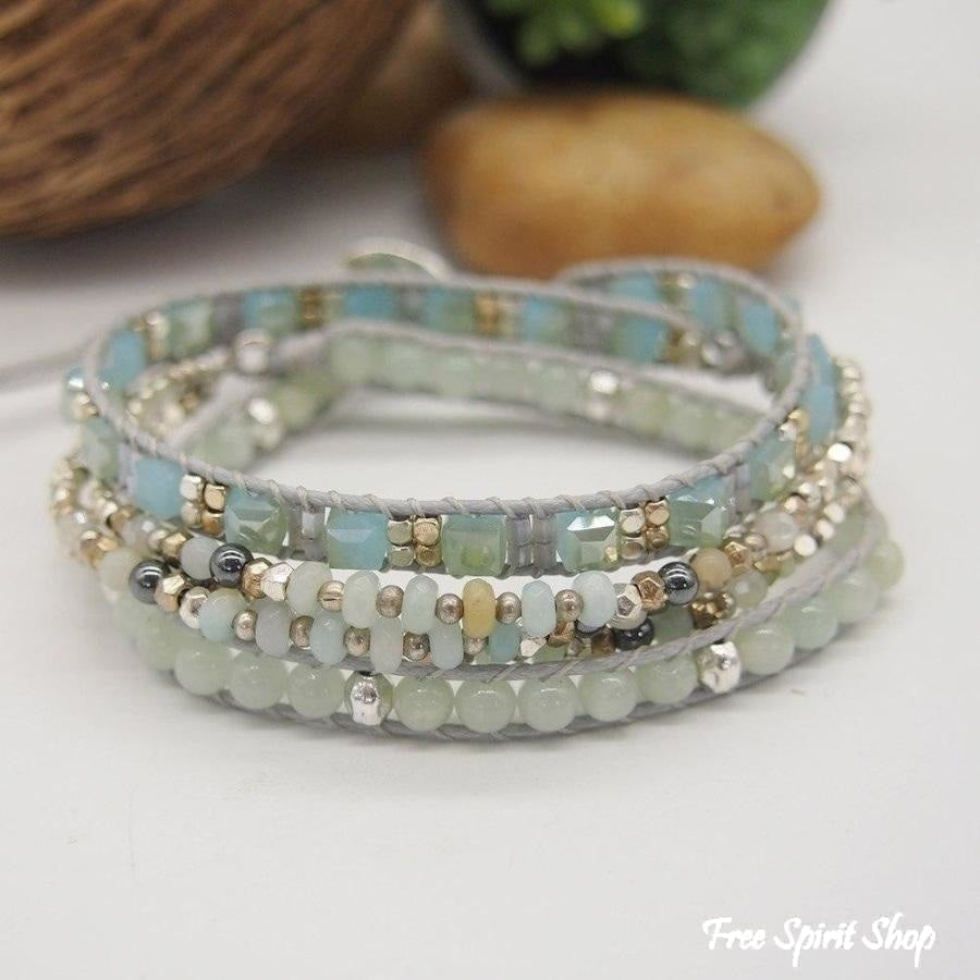 Rosa | Amazonite & Crystal Beaded Wrap