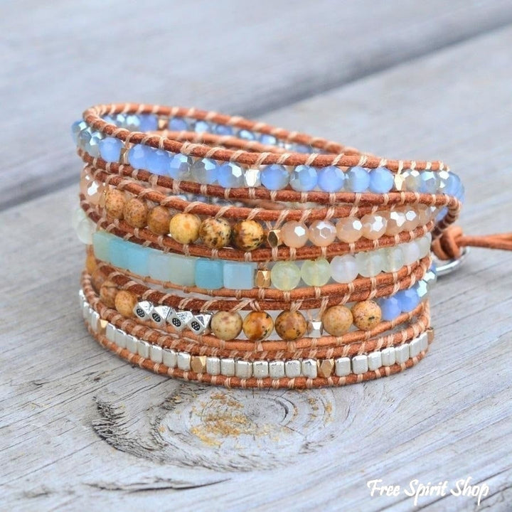 Kit | Amazonite & Jasper Leather Wrap