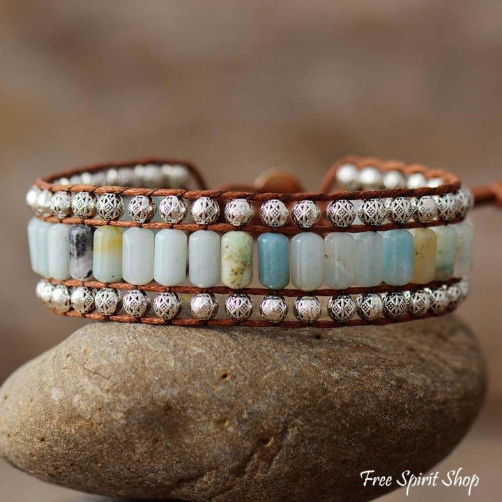 Marta | Amazonite & Tibetan Bead Wrap