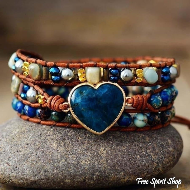 Dana | Blue Apatite Heart Wrap