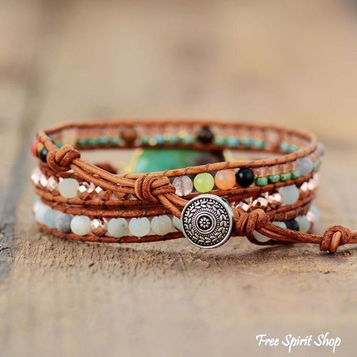 Kay | Green Jade & Amazonite Wrap