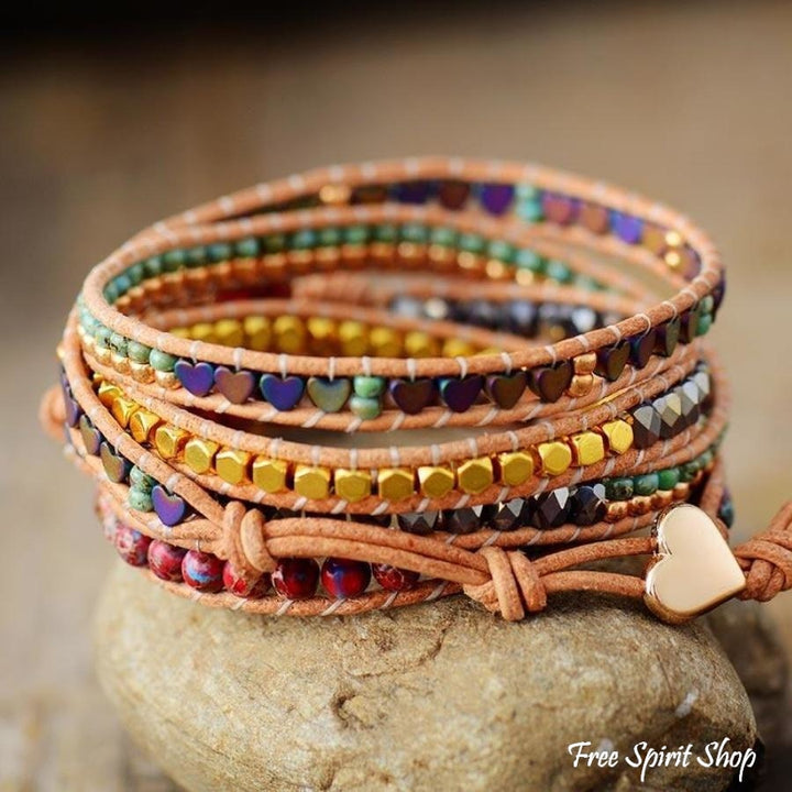 Coral | Jasper Heart 5 Layer Wrap