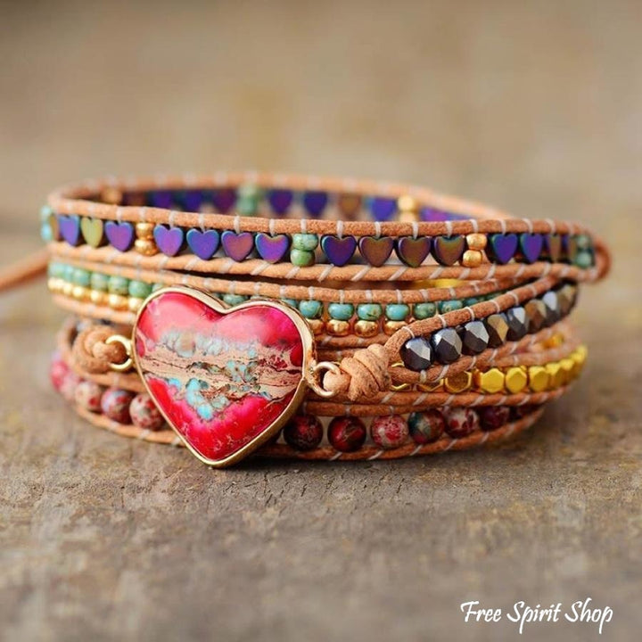 Coral | Jasper Heart 5 Layer Wrap