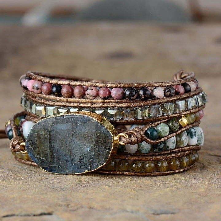 Alice | Labradorite Rhodochrosite & Moss Agate