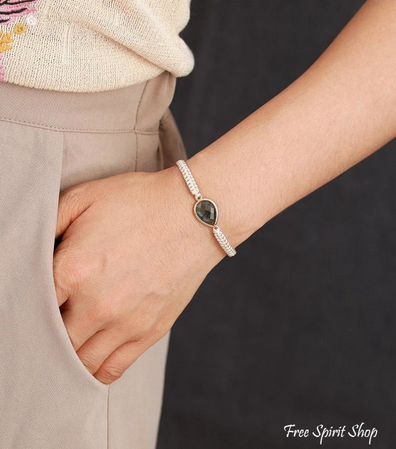 Mina | Labradorite Teardrop Charm