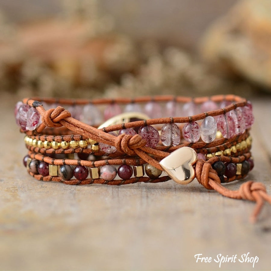 Jasmine | Strawberry Quartz & Garnet Wrap