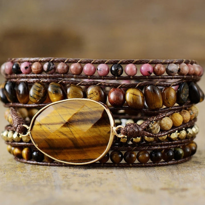 Alison | Tiger Eye & Rhodonite Wrap