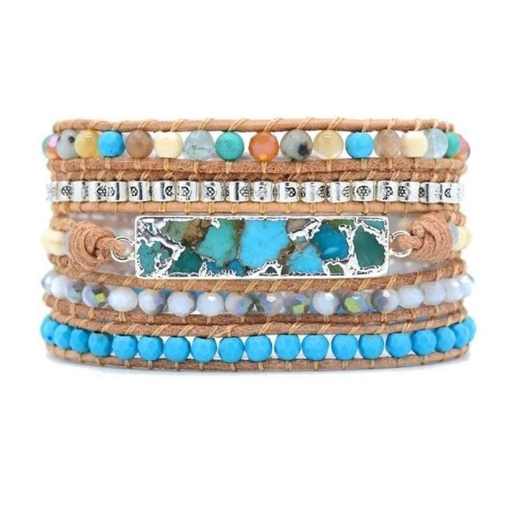 Katie | Turquoise & Jasper Beaded Wrap