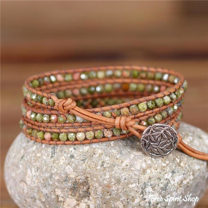 Zora | Unakite Beaded Wrap